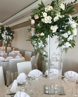 Support de fleurs géant en verre acrylique transparent pour décoration de mariage pour centre de table