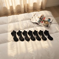Chaussettes de sport en coton noir tricoté pour adultes FALARY, taille 43-46 (8 paires)