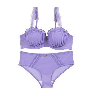 Conjunto de Lencería Sexy de Dos Piezas para Mujer, <span class=keywords><strong>con</strong></span> Tirantes Ajustables de Encaje, Sujetador y Tanga Suave de Secado Rápido - Product Image 5