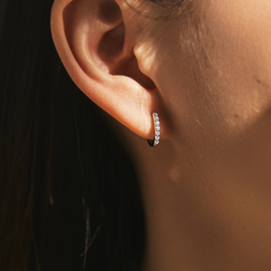 S925 Sterling Silver Trendy Shinning Geometric Moissanite Hoop <b>Earrings</b> for Women Girls Daily OL <b>Fine</b> Jewelry - Product Image 2