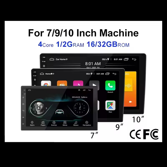9/10 Inch 1 Din Android Car Accessories Autoradio Radio Single Din Car Dvd Gps Radio Head Unit Pantalla