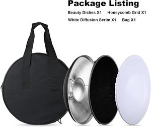 Bowens dağı stüdyo Strobe flaş işığı için reflektör güzellik çanak 16 inç/42Cm - Product Image 4