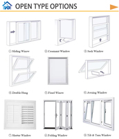 Ventana Abatible Moderna de Doble Acristalamiento con Vidrio Templado, Marco de Aluminio Negro de Alta Calidad, Estilo Louver con Aislamiento Térmico