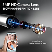Caméra d'examen auriculaire HD 1080P en gros avec otoscope autonome 3,5 mm 6 LED rechargeable par USB, OEM disponible