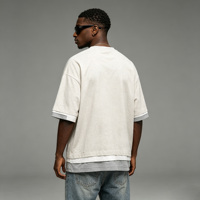 T-shirt en coton de haute qualité, effet vieilli, avec poche, pour l'été, personnalisable avec logo, t-shirt vierge, vente en gros, t-shirts OEM pour hommes