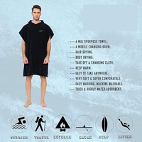 Serviette de plage unisexe BKD OEM, peignoir de change, poncho d'extérieur 100% polyester, motif uni, séchage rapide, respirant, tricoté à l'avant