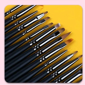 Profession elle UV Gel Polish Nagel Zeichenstift Werkzeug Schwarz Massivholz Acryl Ombre Nail Art Brush - Product Image 5