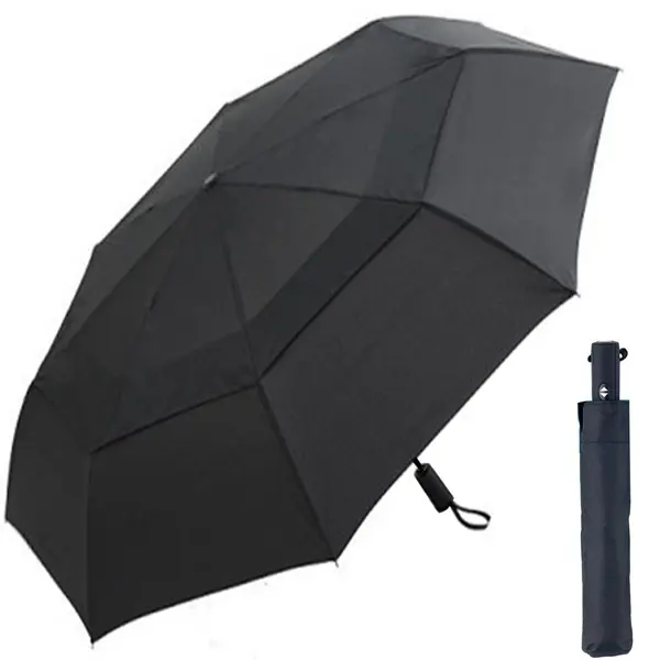 Guarda-chuva De Viagem Dobrável Grande Guarda-chuvas De Golfe Automático À Prova De Vento Dupla Coroa Capa Compacta