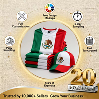 Venta al por mayor de diseño libre Bandera de México camiseta de aficionado al fútbol Día DE LA Independencia bandera 3D impresión completa camiseta para regalos corporativos