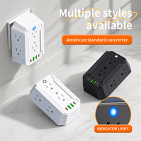 Prise murale multifonction six-en-un avec convertisseur USB, nouvelle norme américaine, personnalisée par le fabricant