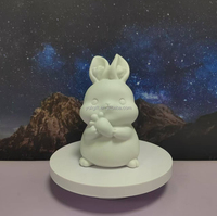 Décoration de Noël créative en résine blanche, lapin à longues oreilles de 23 cm, style graffiti, fait main et peint à la main, collection 2026