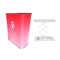 Table de présentation pliable rectangulaire en aluminium écologique YTSF-C13 et comptoir pop-up avec éclairage LED