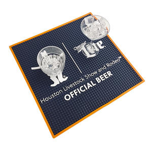Heavy Duty PVC <b>Silicone</b> Bar Mat Custom Logo Rubber Pub Rail Mat Spill Proof Drip Tray Beer Mat Non Slip Countertop <b>Pad</b> - Product Image 3