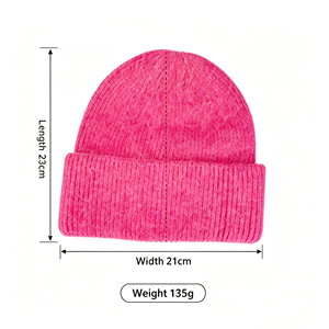 <span class=keywords><strong>Bonnet</strong></span> unisexe d'hiver en tricot côtelé chaud, couleur unie, avec revers, pour femmes et hommes, <span class=keywords><strong>bonnet</strong></span> épais en tricot, logo personnalisé, vente en gros - Product Image 6