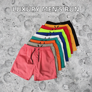 Pantalones Cortos Deportivos de Lujo para Hombre, de Alta Calidad, Cintura Media, Casuales, de Spandex/Nailon, Tejidos, Lisos, con Cordón, Secado Rápido - Product Image 2