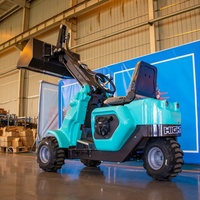 Mini-chargeuse frontale de petite taille avec 24 attaches rapides, chargeuses sur roues articulées pour l'agriculture, l'aménagement paysager et les chantiers de construction