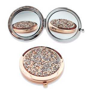 Espejo de Bolsillo Compacto Personalizado de Cristal con Doble Cara y Aumento, Mini Espejo de Maquillaje Floral para Mujer - Product Image 2