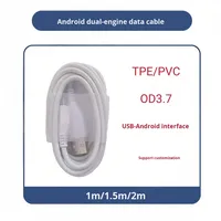 Câble de données de charge rapide Android V8 avec connecteurs USB-A/Micro USB, matériau TPE/PVC pour téléphones mobiles