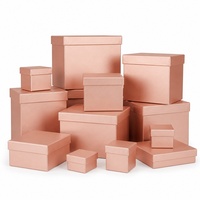 Caja Rígida con Tapa Abatible en Oro Rosa Personalizada, Caja de Regalo Cuadrada, Caja de Embalaje para Regalos, Superficie Lisa con Textura Mate, Caja de Regalo de Lujo