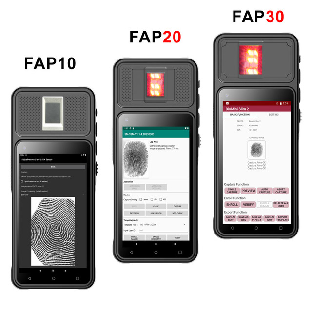 Cheapest Factory 5" Industrial Biometric Fingerprint Reader NFC Rugged 2D Barcode Scanner PDA Fingerprint Scanner Handhelds