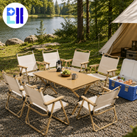 Ensemble table et chaises de camping portables sur mesure OEM, meubles d'extérieur pliables pour la vente au détail et en gros