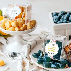 Petit carré de luxe clair vide faveur bonbons Bentos acrylique alimentaire chocolat boîte de bonbons