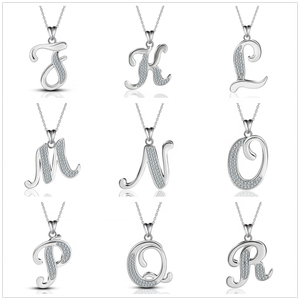 Lettera Dei Monili Delle Donne Su Ordinazione 925 Sterling Silver <span class=keywords><strong>Collana</strong></span> Del Pendente Della Lettera di alfabeto Iniziali - Product Image 6