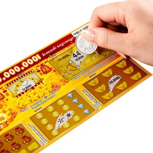 Billets de loterie à gratter personnalisés en forme de brique dorée, impression numérique couleur CMYK, jeu de loterie avec support système - Product Image 3