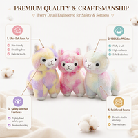 Peluche d'alpaga super douce et personnalisable, mignonne, brodée, anti-stress, unisexe, cadeau de naissance pour les tout-petits
