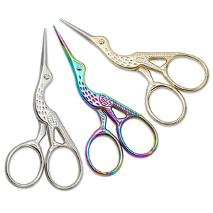 Lubanzuo Cross Stitch Scissors 93mm Crane Shape Stainless Steel Embroidery Craft Tool - Product Image 3
