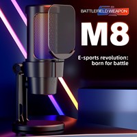 Mikrofon Kondensor USB Nirkabel GAM-M8 Pola Kardioid 30Hz-15kHz Plug and Play Peredam Kebisingan High Fidelity untuk PC Gaming Live