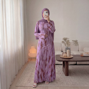 Vestido de chifón estampado de primavera para mujeres musulmanas de la marca Fashion <span class=keywords><strong>Ismail</strong></span>, de manga larga, talla grande, tipo abaya cerrada. - Product Image 4