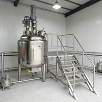 Cuve de mélange en acier inoxydable avec agitateur, mélangeur cosmétique, machine à fabriquer des lotions corporelles, machine de mélange cosmétique
