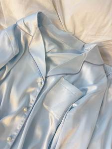 <span class=keywords><strong>Pigiama</strong></span> da donna di lusso in raso personalizzato ODM all'ingrosso, set <span class=keywords><strong>pigiama</strong></span> in modal tinta unita, lungo, ampio, taglie forti, stampato, in bambù - Product Image 5