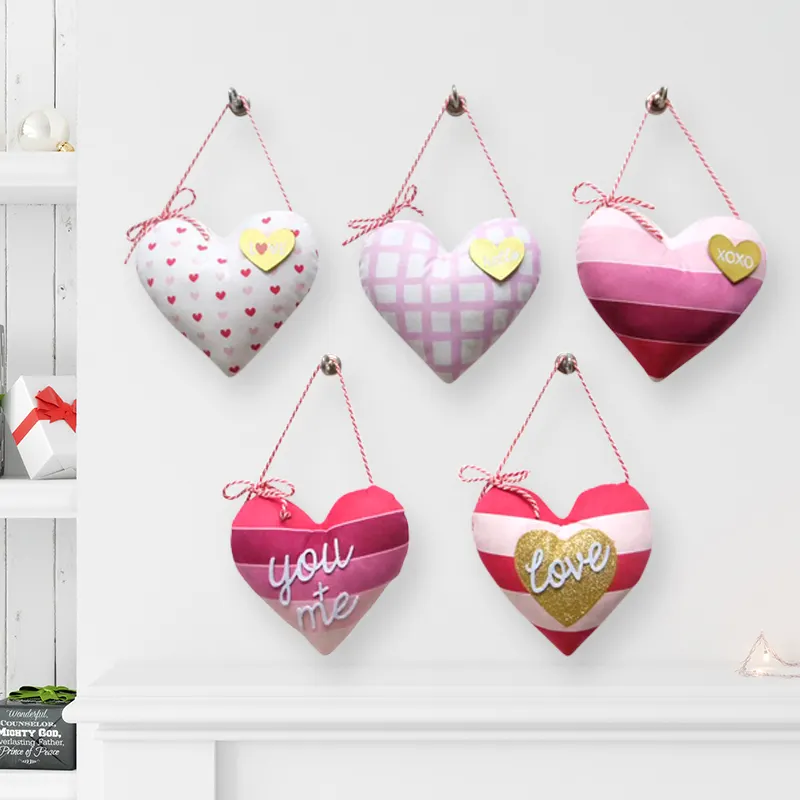 Charming Fabric Hearts with Sweet Sayings Perfect for Valentine Day and Year Round Romance Decor