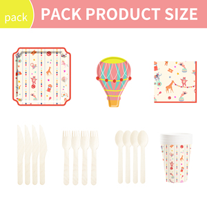 DAMAI - Decoración para Fiestas de Carnaval, Tema de Circo, Platos y Servilletas de Papel para Cumpleaños, Juego con Vasos y Pajitas para 8 Personas - Product Image 6