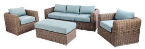 Modern Luxury Villa Dining Outdoor <strong>Garden</strong> Furniture Set Handwoven Wicker Rattan Sofa 5-Piece Sectional <strong>Seating</strong> - Product Image 3