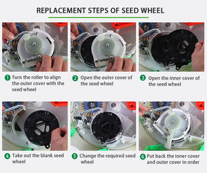 Sembradora de maíz Manual de empuje manual, máquina sembradora de granos, 12 boquillas, sembradora de trigo, caja de fertilizante opcional - Product Image 6