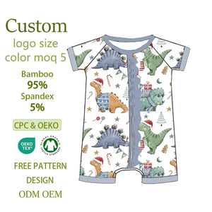 Bestseller Tutina per Neonato <span class=keywords><strong>9</strong></span> <span class=keywords><strong>Mesi</strong></span> con Stampa Dinosauro in Bambù CPC Unisex Design Personalizzato - Product Image 1