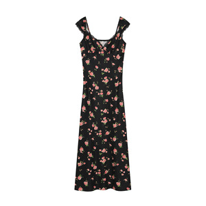 Vestidos Midi de Verano Boho Casual Vintage con Estampado Floral y Cuello en V para Mujer, Personalizados 2026, con Ribete de Encaje, OEM/ODM por Fábrica China - Product Image 2