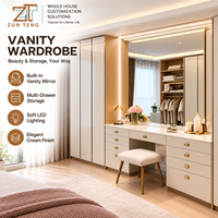 Zunteng Resplendent Slim Aluminum Frame Seamless Cabinetry Complex for Contemporary Apartment Project Master Suite Space Decor