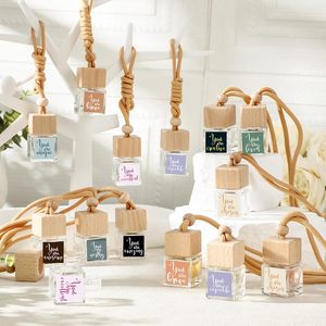 Tùy chỉnh Nhãn dán nhãn 8ml xe treo khuếch tán rõ ràng chai nước hoa thủy tinh với Nắp bằng gỗ - Product Image 2