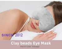 Masque oculaire réutilisable et micro-ondable en tissu peluche doux, compresse chaude/froide réutilisable pour soulager le stress oculaire