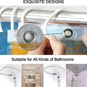 Cortina de Ducha de Poliéster Abstracta, Cortina de Baño con Impresión Digital Personalizada, Juego de Cortinas de Ducha Impermeables, Venta al Por Mayor - Product Image 3