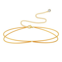Chaîne de taille double couche effet étoile pour femme, en laiton plaqué or, chaîne courbée de 2 mm, bijou de ventre empilable
