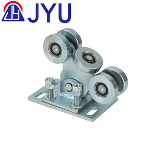 Poulie de porte cantilever en acier inoxydable argenté au design moderne, roulettes durables de 3 mm d'épaisseur pour portes et fenêtres mobiles, hôtel JYU - Product Image 1