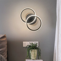Plafonnier mural LED moderne blanc à 2 anneaux 35W, télécommande, changement de couleur, intensité variable, écologique, pour salon, chambre, couloir