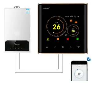 <span class=keywords><strong>Thermostat</strong></span> Wifi de chauffage par le sol intelligent Tuya d'or <span class=keywords><strong>pour</strong></span> la télécommande de température ambiante de chaudière à <span class=keywords><strong>gaz</strong></span> <span class=keywords><strong>pour</strong></span> Google Home \ Aleax \ DuerOS - Product Image 1