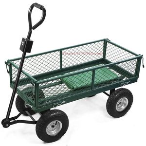 Carro de jardín de acero 2 en 1 de alta resistencia, vagón utilitario de capacidad de 500 LBS, neumáticos de 10 \ ", plataforma de malla extraíble con giro en U de 240 ° - Product Image 5