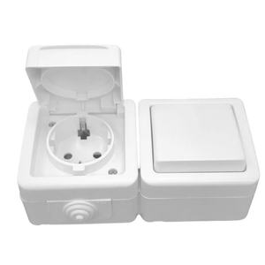 Interruttore 10A 250V e Schuko 16A 250V da superficie esterna IP54, ideale per installazioni elettriche all'aperto. - Product Image 2